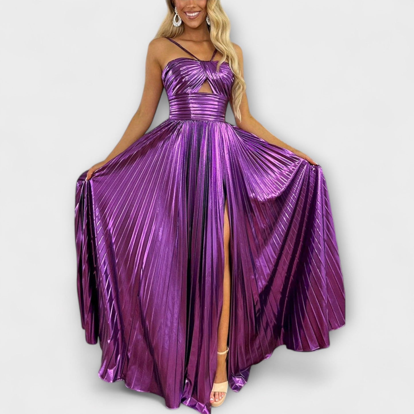 Metallic Maxi Dress for Special Events
