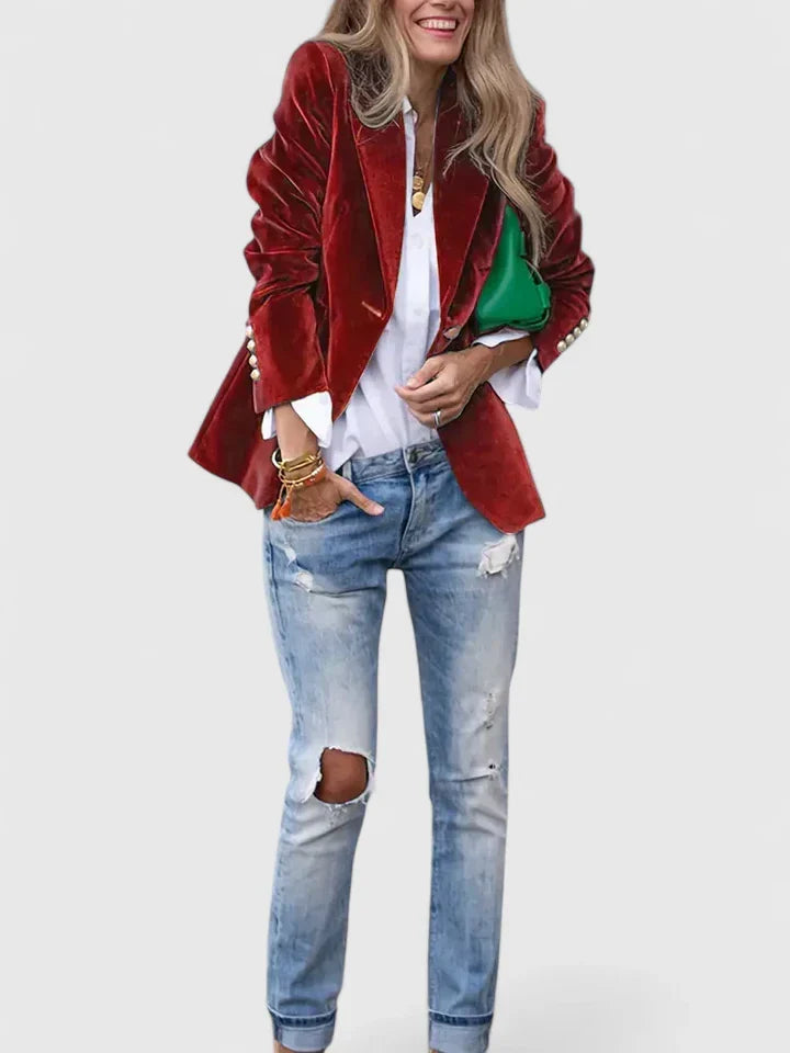 Women's Tailored Fit Blazer Classic Fitted Jacket Suit Coat 6