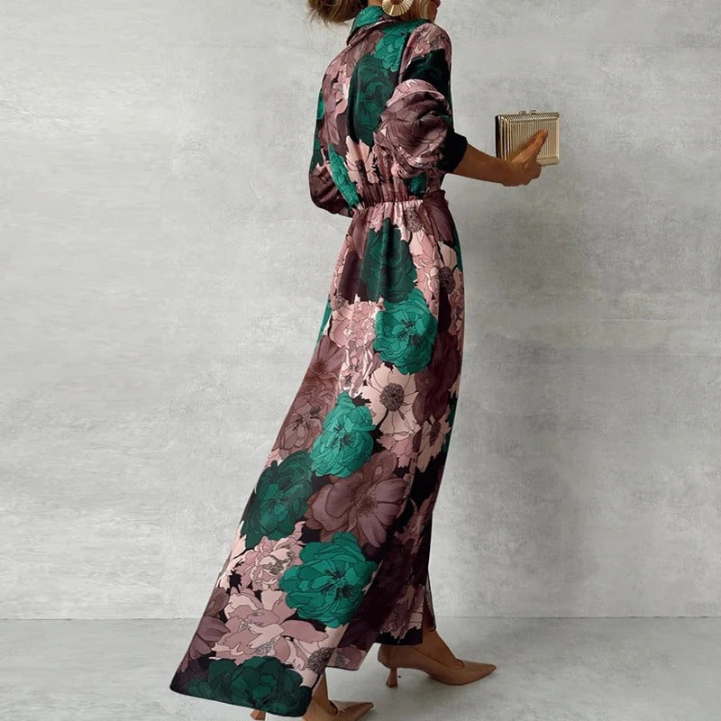 Bodycon Midi Dress Women's | Floral Print Belted Shirt Dress