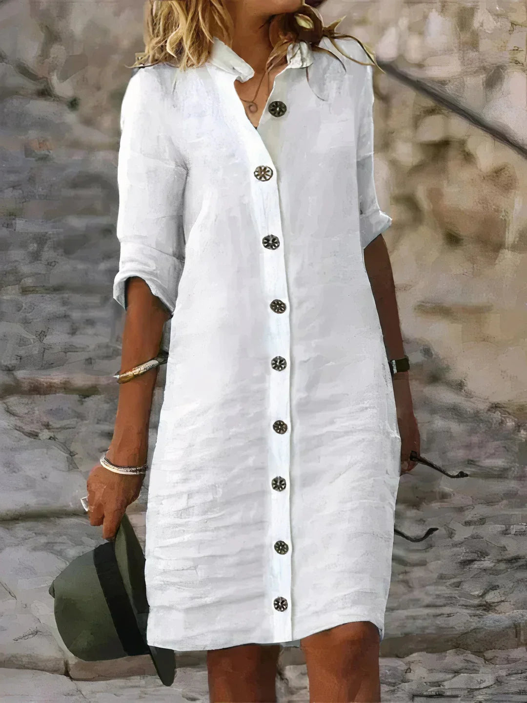 Casual Summer Linen Midi Dress 2