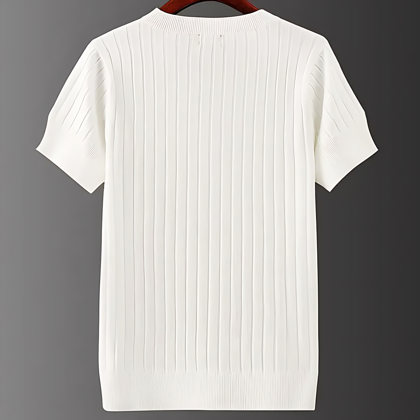 Men's Summer Shirt | Ribbed Knit V-Neck