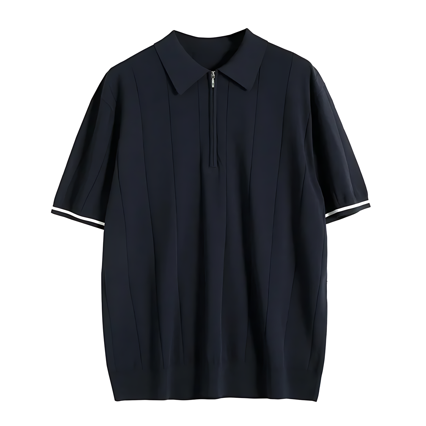 Men's Polo Shirt | Zip-Neck Ribbed Fit