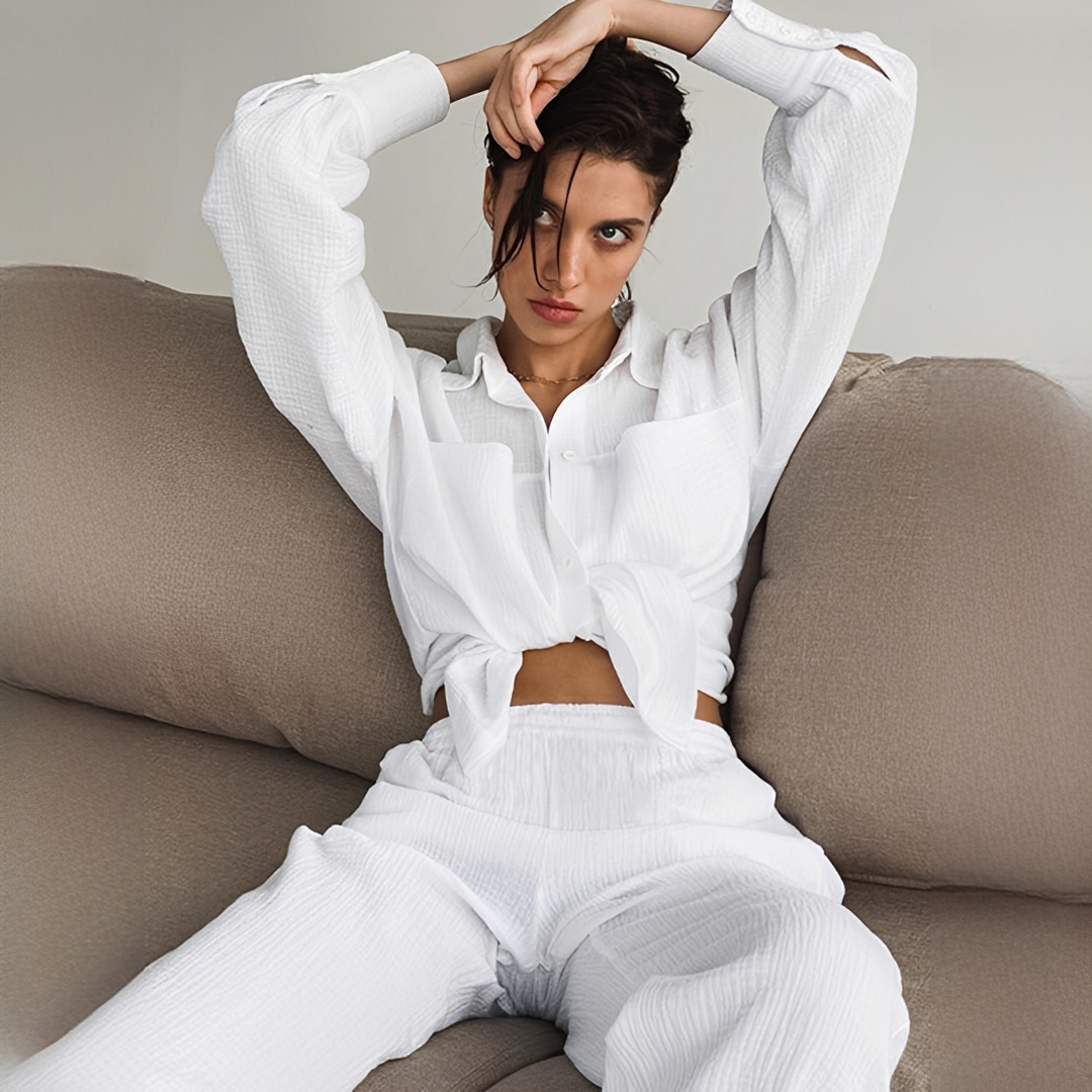 Co Ord Set Women's | Oversized Shirt & Wide Leg Trousers