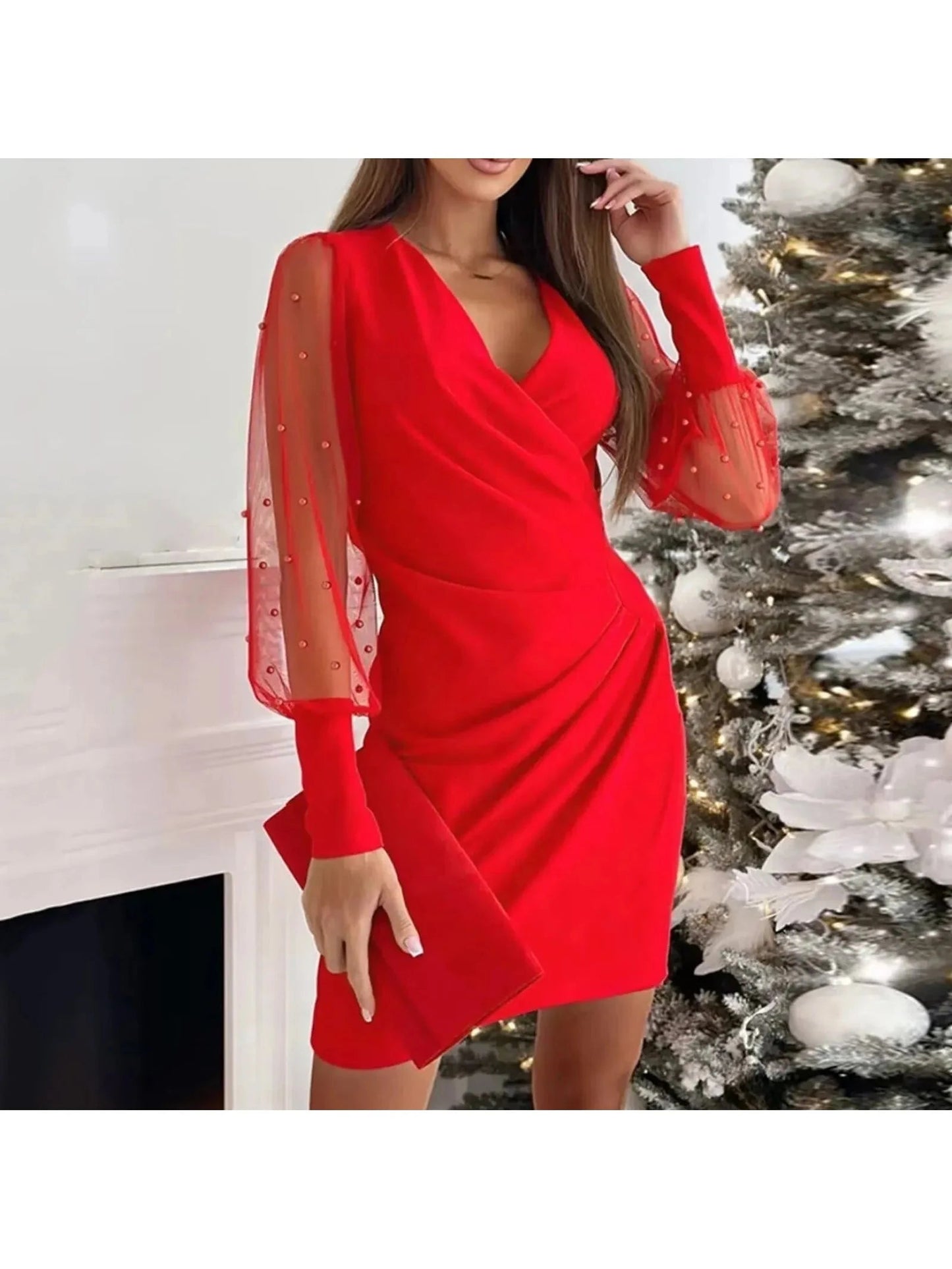 Cristina™ - Elegant Sleeve Wrap Dress 3