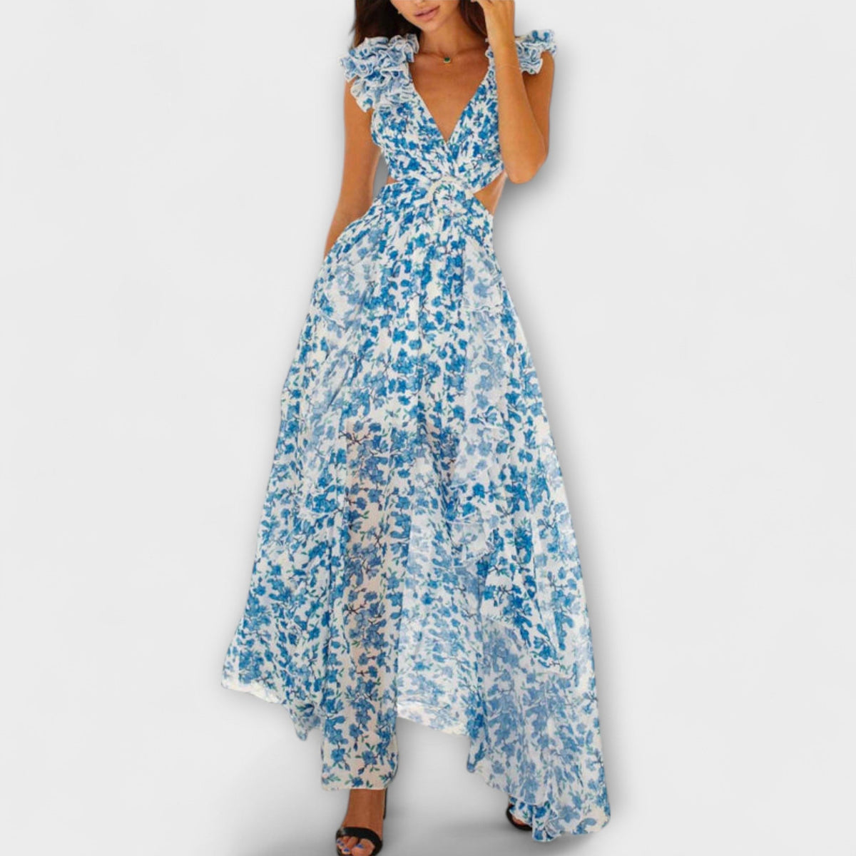 Elin - Chic Maxi Dress with Ruffled Hem for Any Occasion