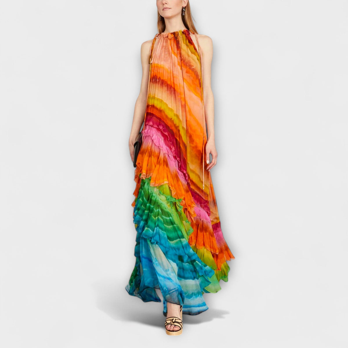 Iris - Flowy Ruffle Evening Gown