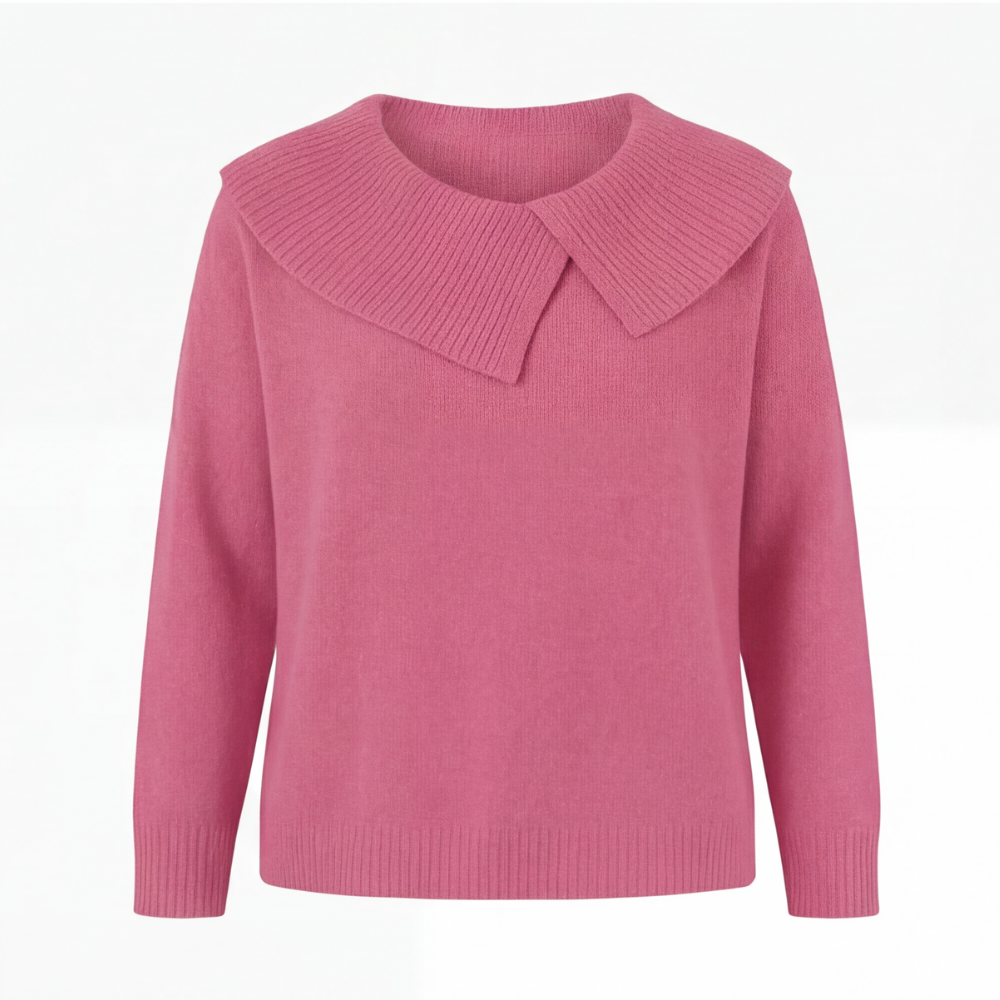 Women's Asymmetric Collar Knit Sweater | Effortless Polish 18