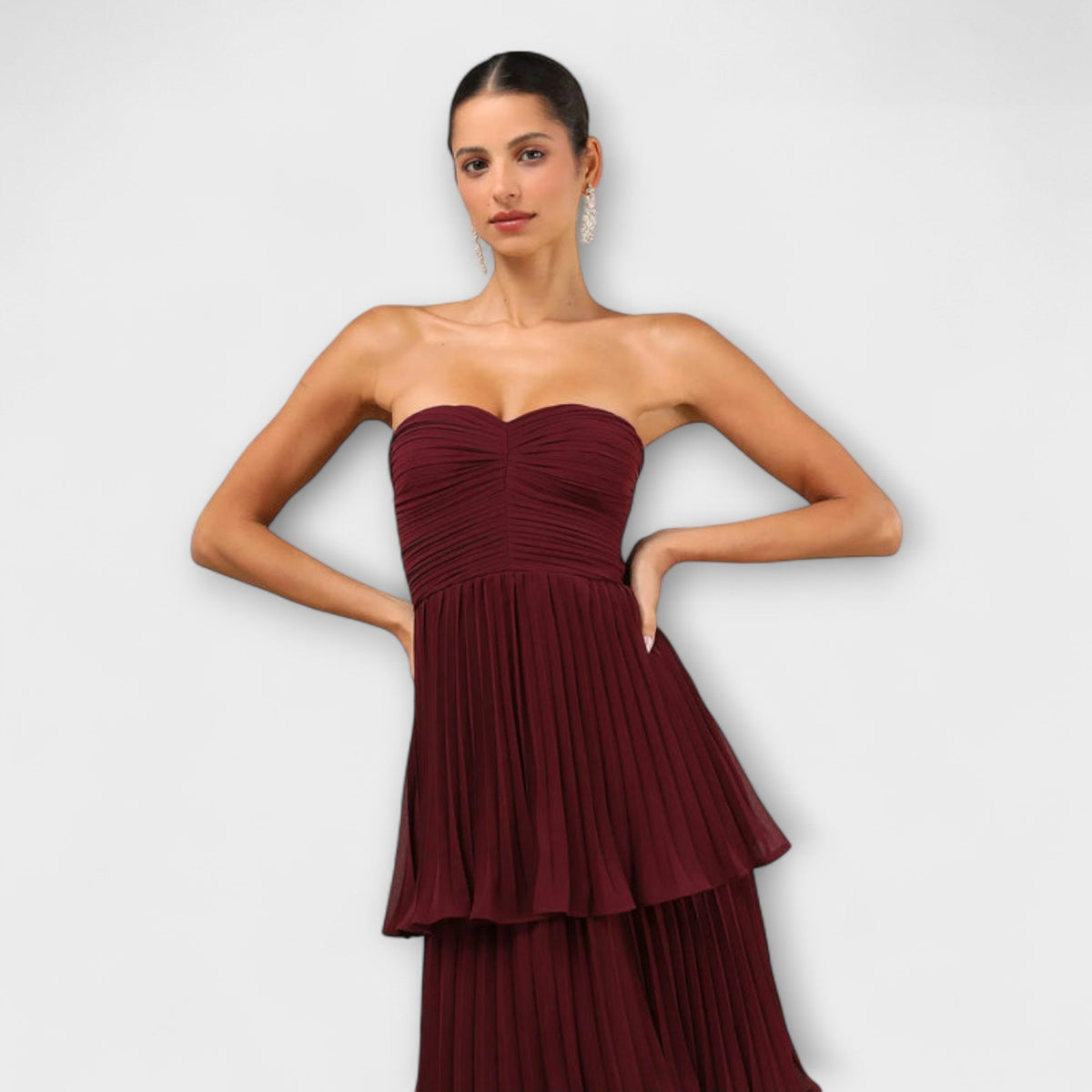 Lorena - Chic Strapless Layered Maxi Dress for Special Occasions