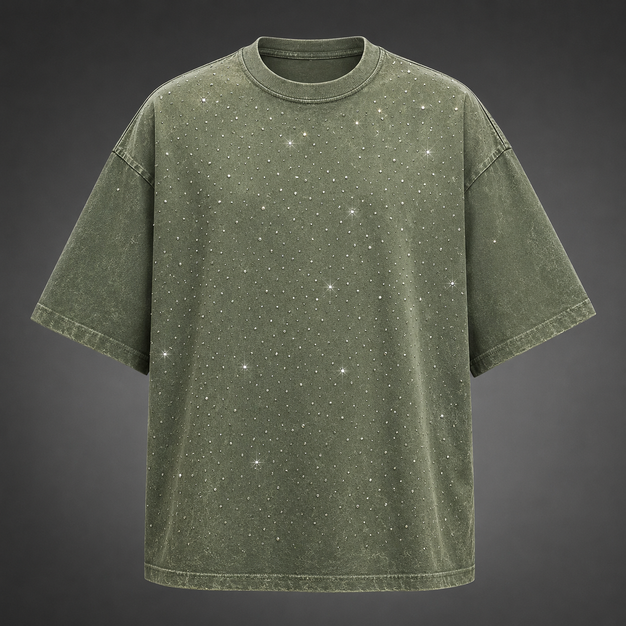 Men's T-Shirt | Rhinestone Detail Oversized Fit