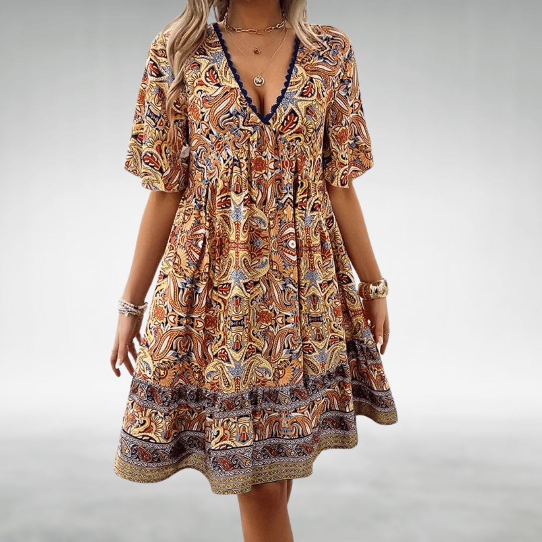 Mayamo Bennett Boho Swing Dress - Chic Cotton Style for Any Occasion