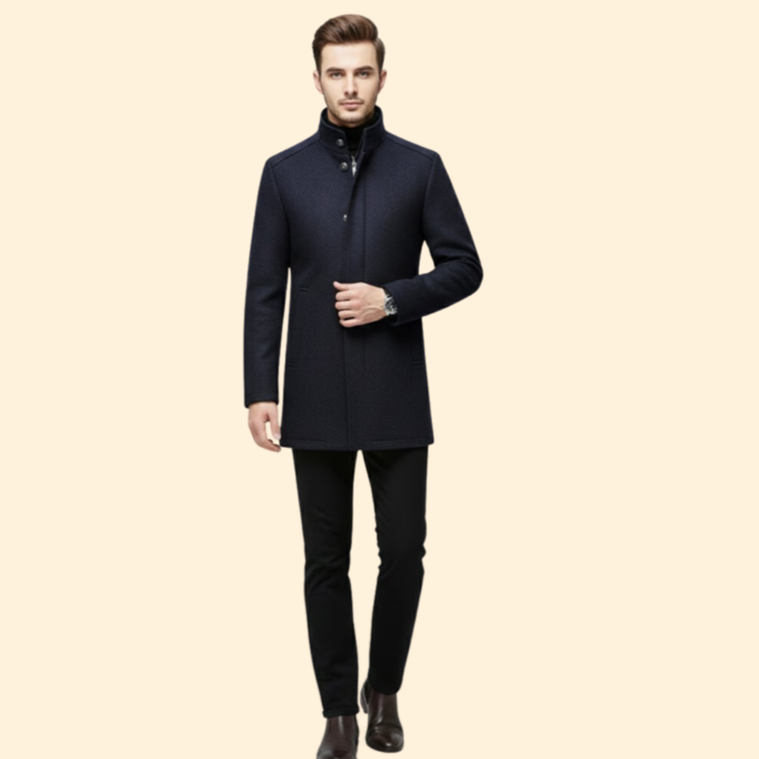 Men's Stand Up Collar Coat | Warm & Quilted Lining 7