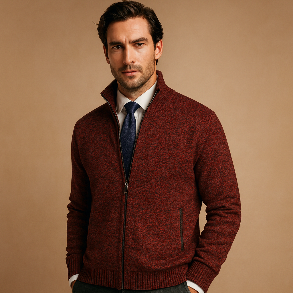 Men’s Classic Zip-Up Cardigan Sweater – Timeless Knit Jacket for Smart Casual Wear 5