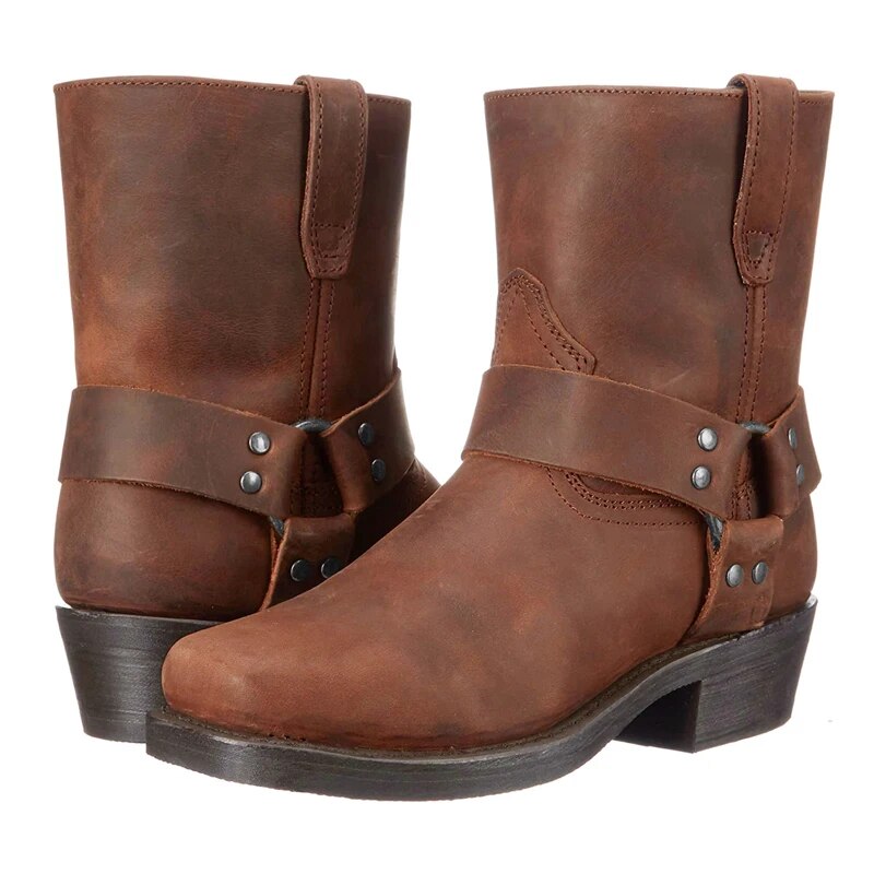 Men’s Western Leather Boots Stylish Durable Comfortable Everyday Adventure Wear 3