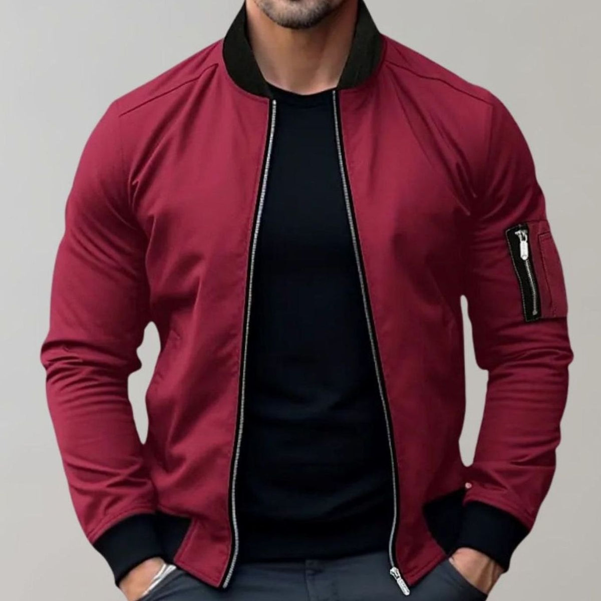 Men's Bomber Jacket | Slim Fit & Zip-Up