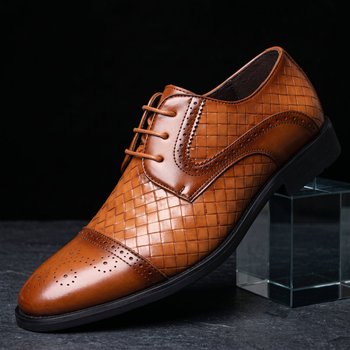 Men's Derby Brogue Shoes Cushioned Wingtip Dress Shoes
