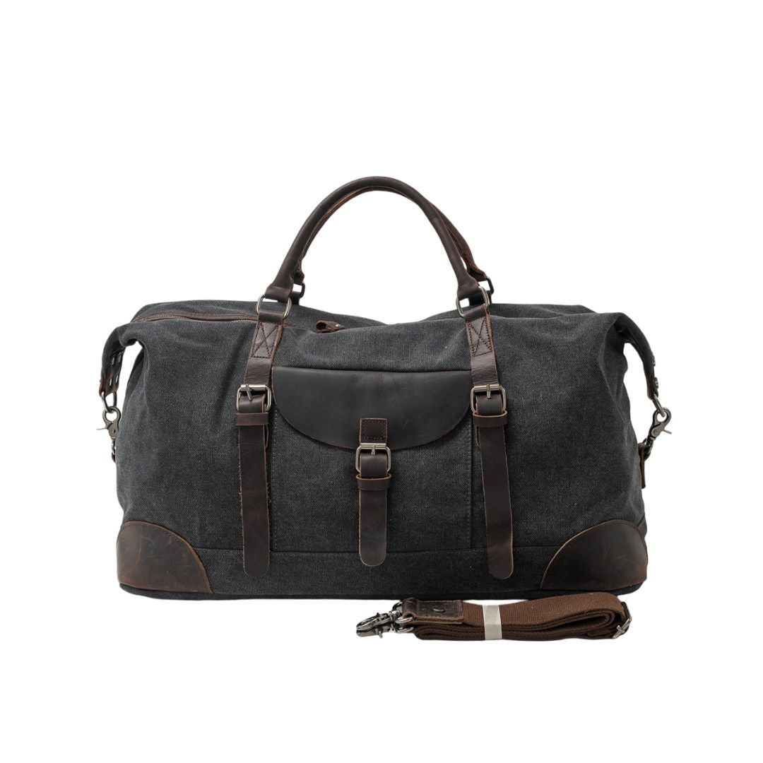Men's Duffle Bag Contrasting Trim Travel Holdall Buckle Pocket 4