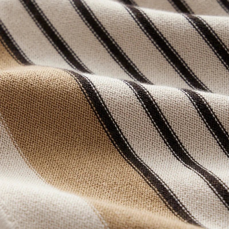 Men's Striped Polo Shirt for Spring and Summer Wear