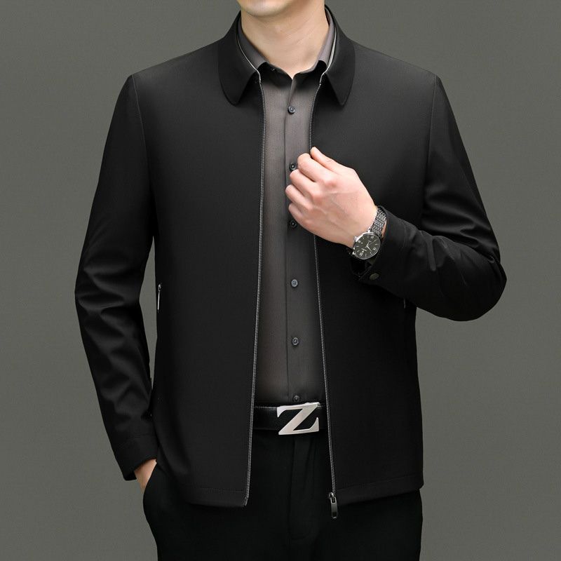 Men's Minimalist Zip-Up Jacket for All Seasons
