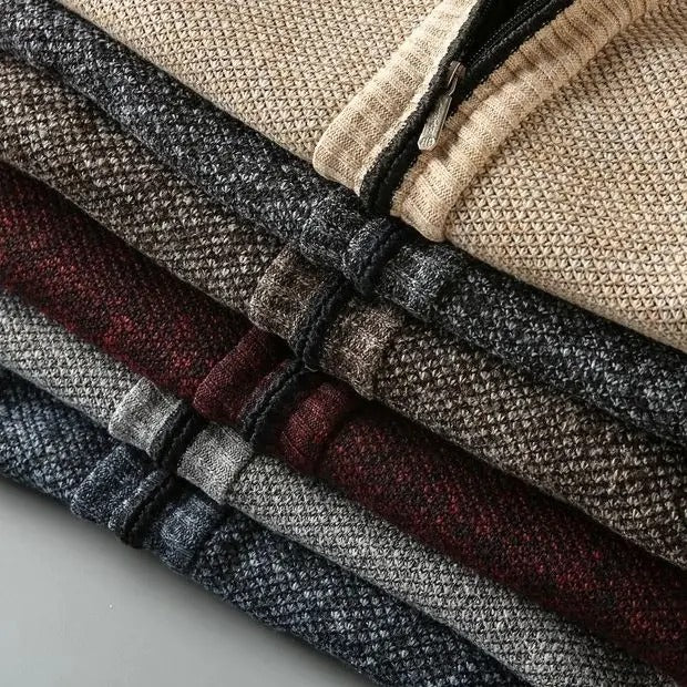 Men's Plaid Shirt Jacket Full Zip Ribbed Collar with Brushed Lining 19
