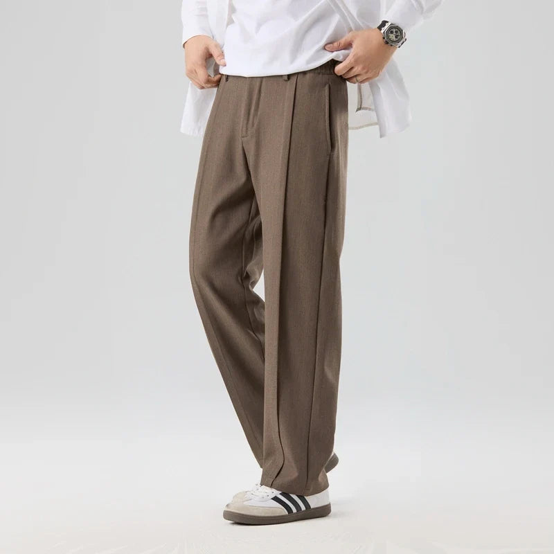 Men's Straight Leg Trousers | Relaxed Tailored Comfort 5