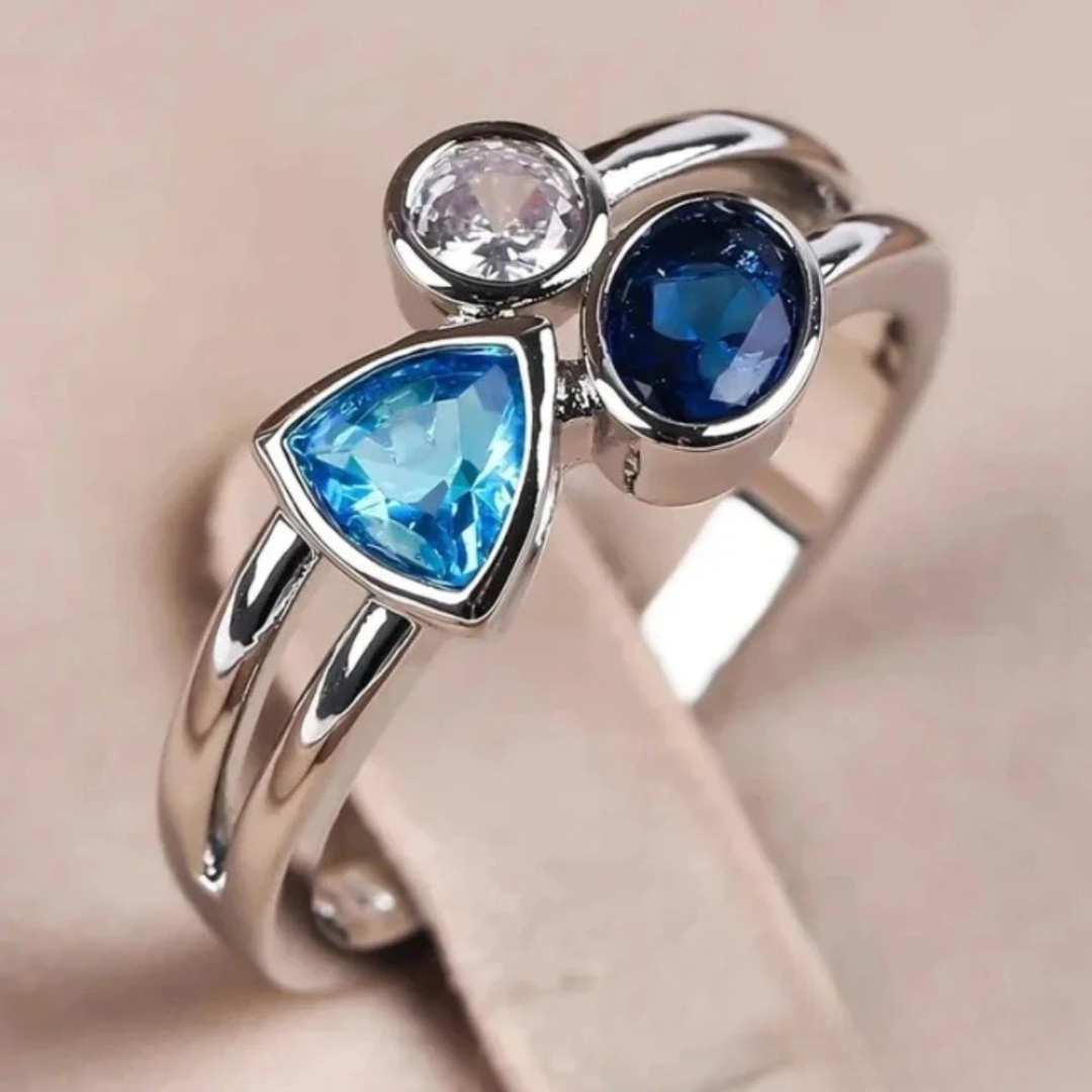 Timeless Blue Crystal Statement Ring for Any Occasion