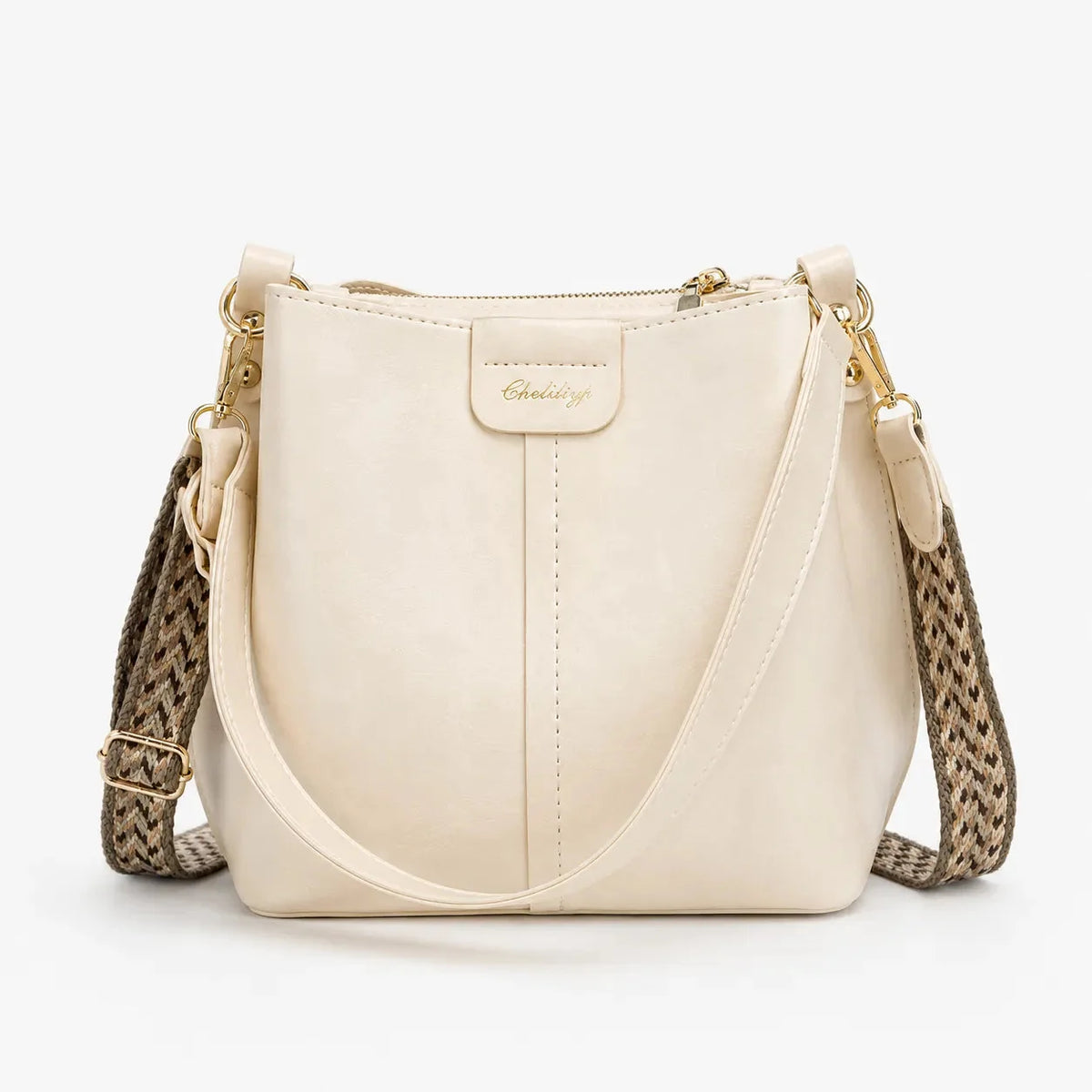 Women's Bucket Shoulder Bag | Two Straps & Vintage Finish 15