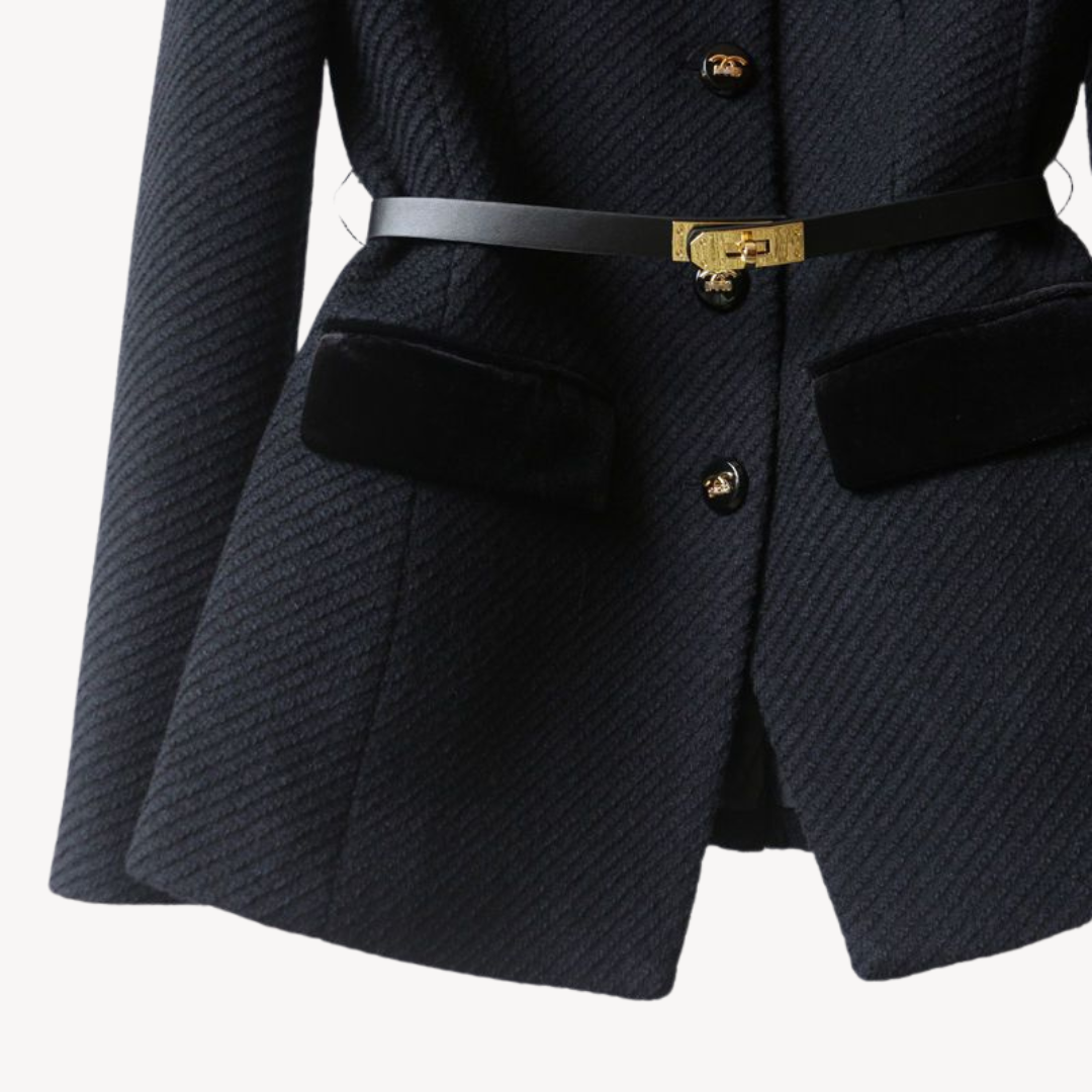 Velvet Women's Blazer with Gold-Tone Accents