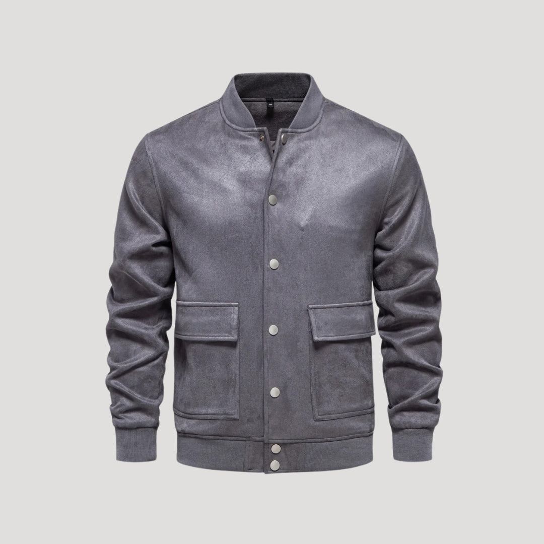 Men's Varsity Bomber Jacket Ribbed Cuffs Side Pockets 8