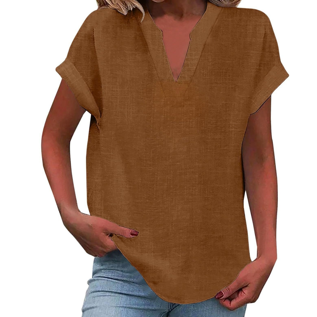 Women’s Blouse | V Neck Short Sleeve 9