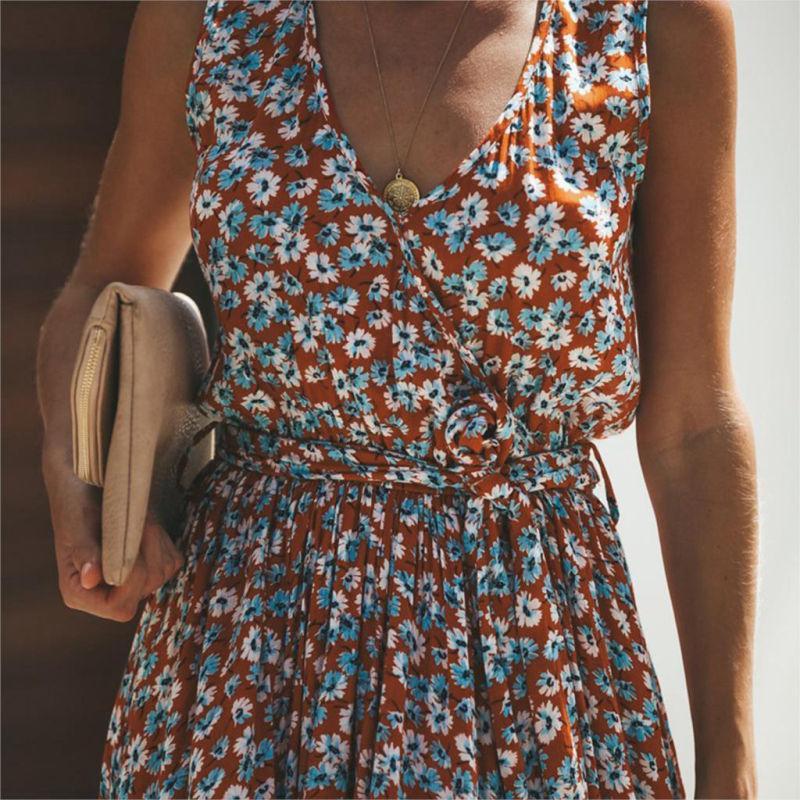 Women's Floral Maxi Dress | Bohemian Summer Style | Long Flowy Beach Dress for Holidays and Evening Wear | Lightweight Fit 2
