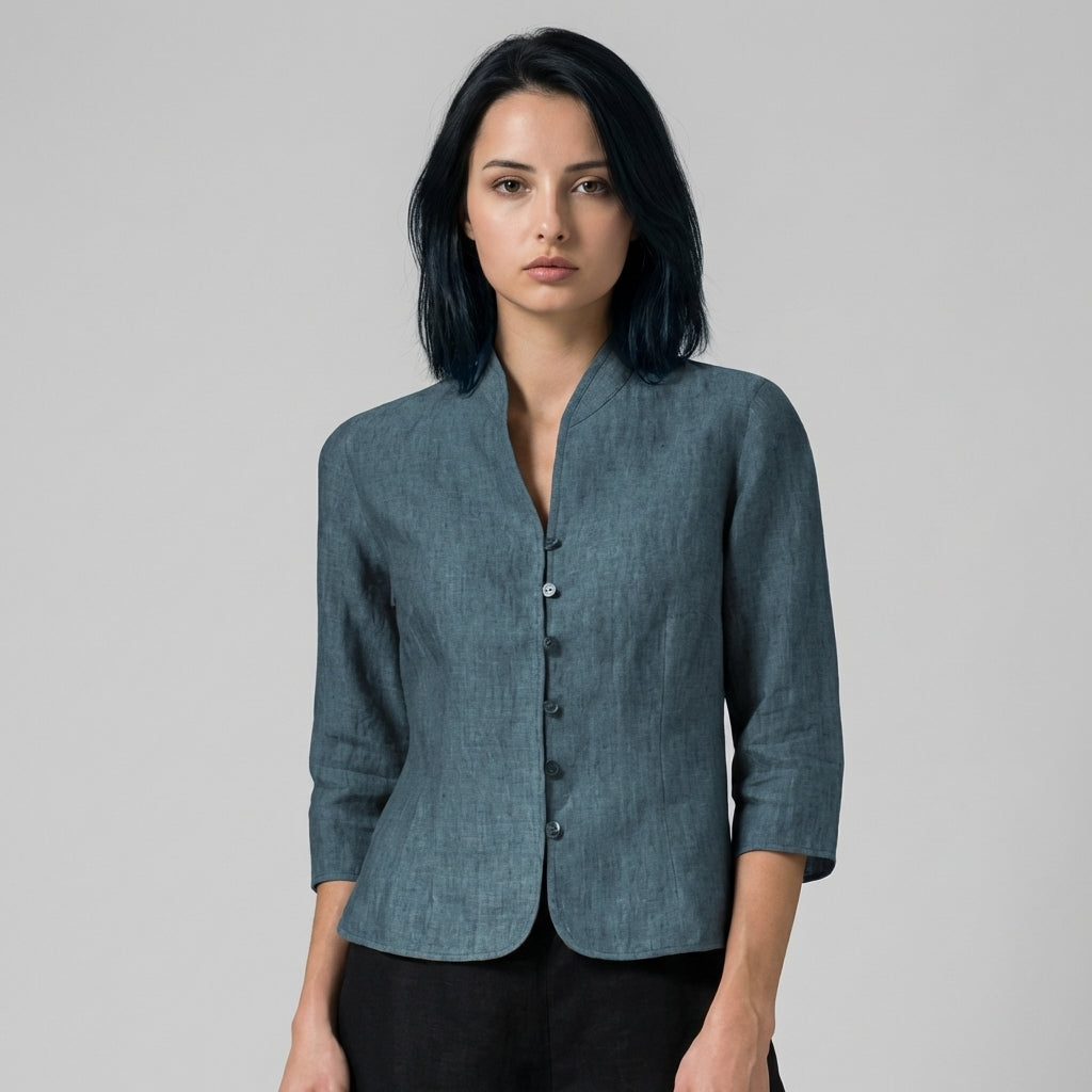 Women's Blouse | Stand Collar & Versatile Smart Casual Style