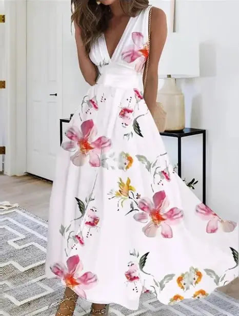 Women's Midi Dress | V-Neck A-Line Silhouette