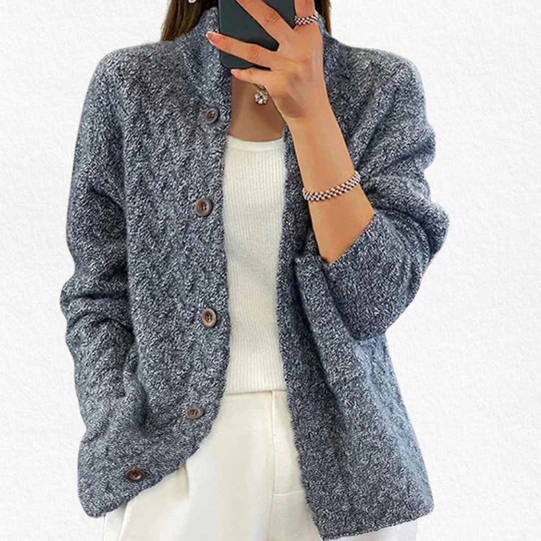 Women's Open Front Knitted Cardigan Long Sleeve Relaxed Fit