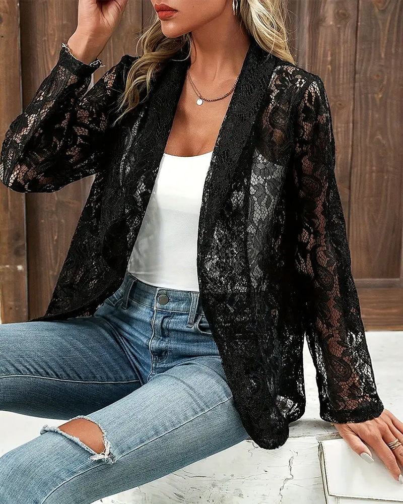 Women's Summer Blazer | Elegant Lace Detail & Feminine Style