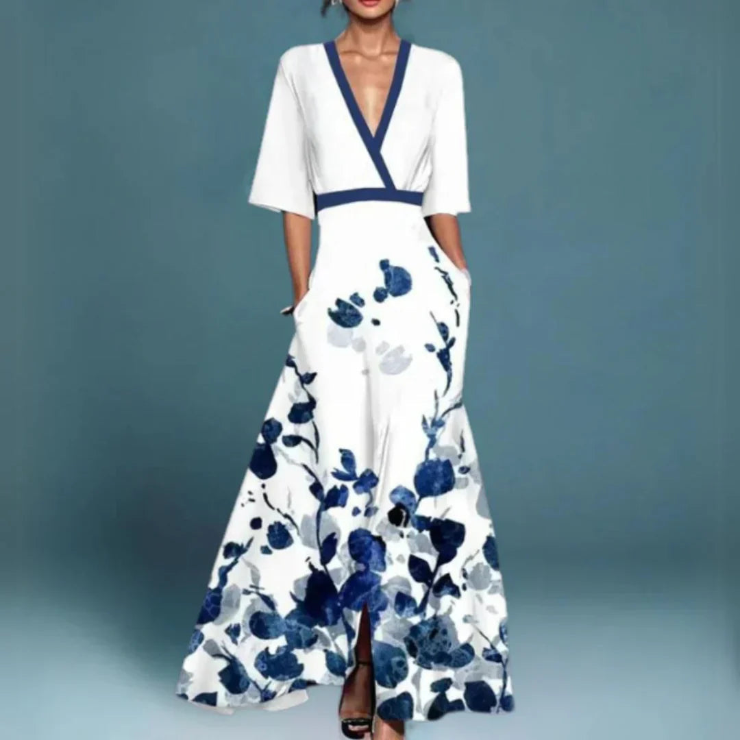 Women's Summer Maxi Dress | Floral Embroidery & Flowing Elegant Silhouette