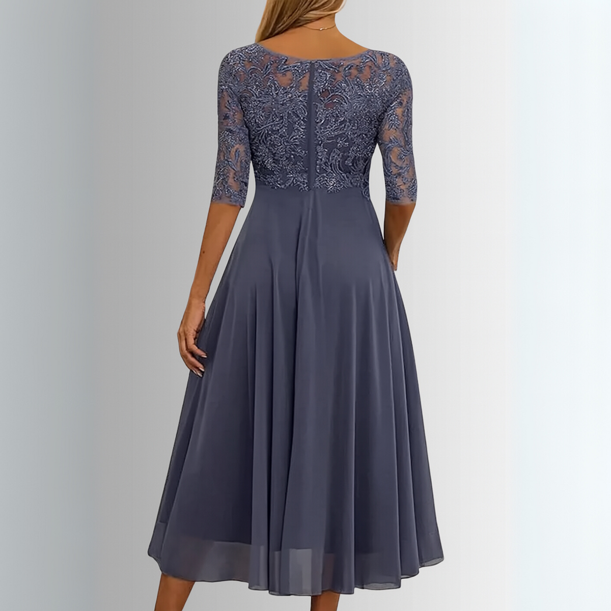 Women's Summer Midi Dress | Lace Detail & Elegant Flowing Skirt