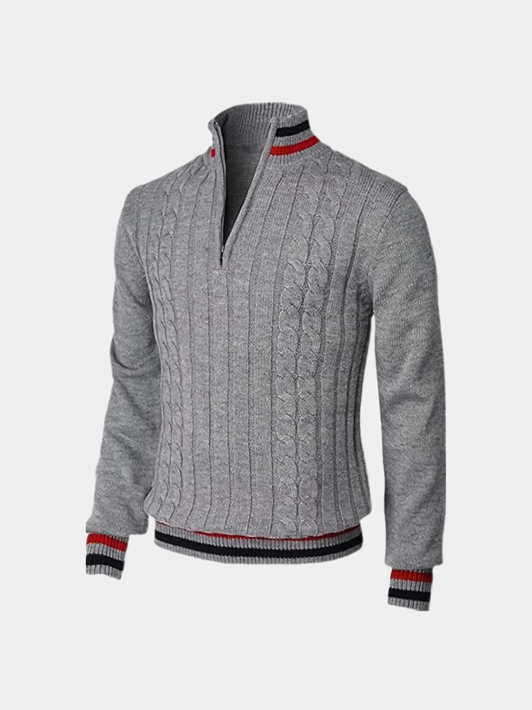 Men's Half Zip Turtleneck Jumper Modern Fit Sweater 6