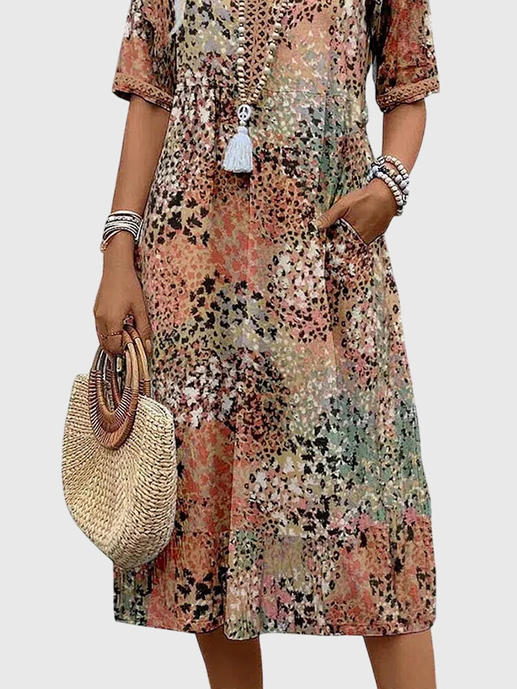 Yvonna | Floral Midi Dress for Special Occasions