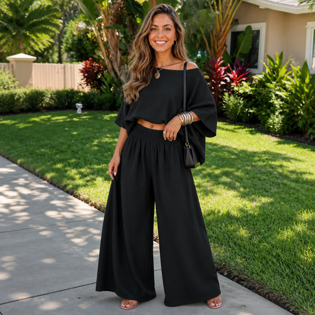 Women's Oversized Co-ord Set | Wide-Leg Trousers & Matching Top 15