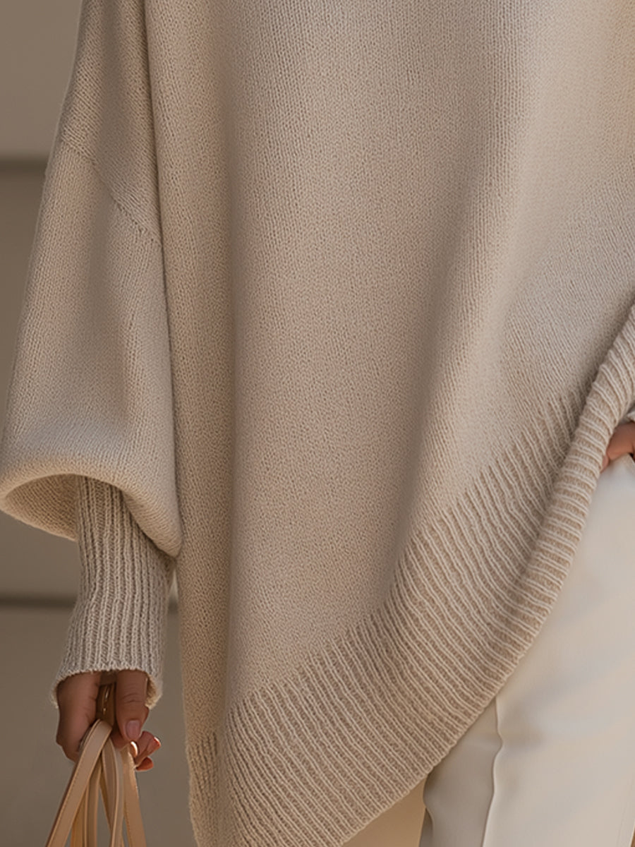 Women's Knit Sweater | Oversized Asymmetrical Hem 3