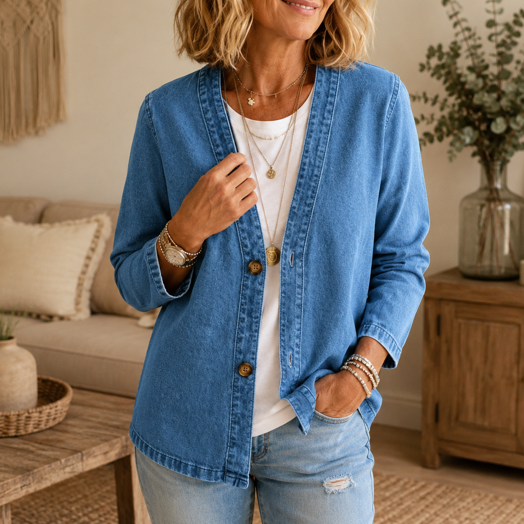 Women's Cardigan | Collarless & Soft Comfort 11