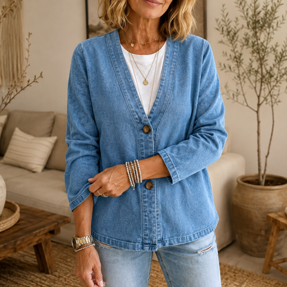 Women's Cardigan | Collarless & Soft Comfort 14