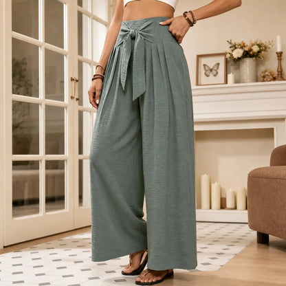 Women's Wide Leg Pants | Tie Front & High Waisted 12