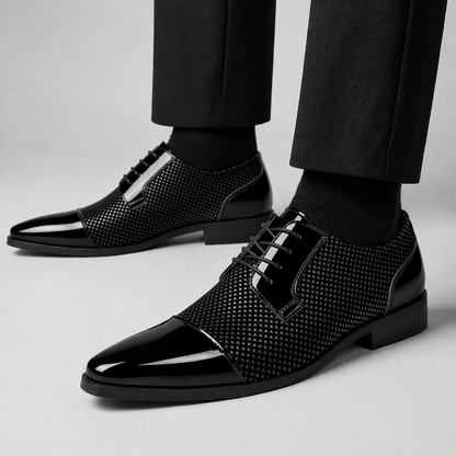 Men's Pointed Toe Oxford Shoes Lace Up Formal Footwear 2