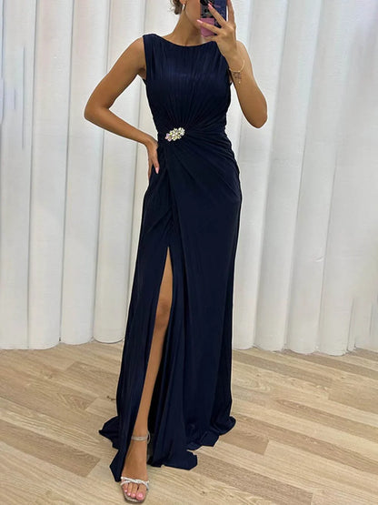 Wedding Guest Dress - Pleated Maxi
