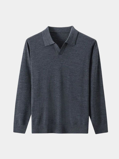 100% Wool Knit V Neck Turndown Pullover Sweater - Cross & Crown - Cross & Crown
