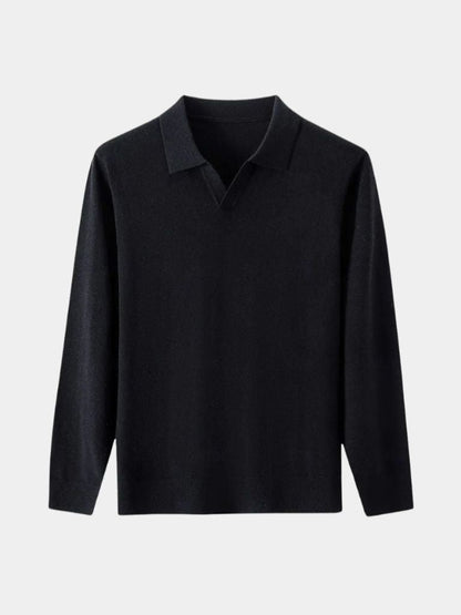 100% Wool Knit V Neck Turndown Pullover Sweater - Cross & Crown - Cross & Crown