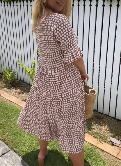 Zora Sable Short-Sleeve Midi Dress for Every Occasion