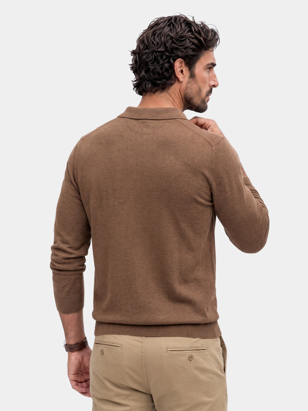 Men's Polo Sweater | V-Neck & Turndown Collar 2