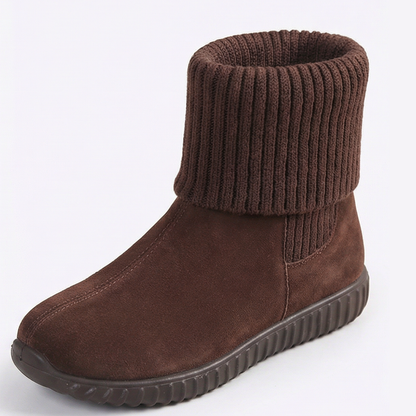 Women's Knit Cuff Ankle Booties | Slip-On & Lined 16